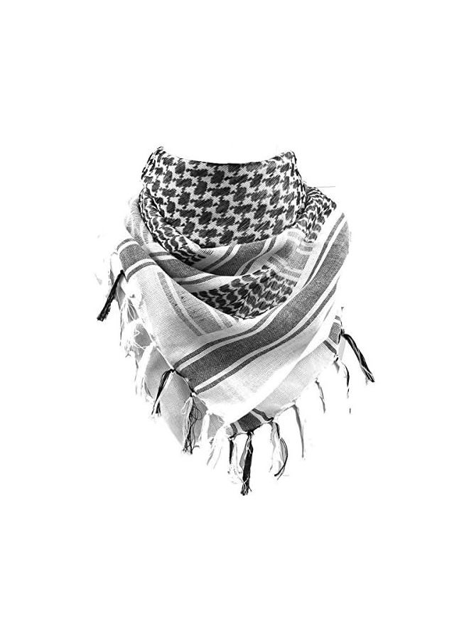 Free Soldier Cotton Scarf Military Shemagh Tactical Desert Keffiyeh Head Neck Scarf Arab Wrap with Tassel 43x43 inches  - Image 1
