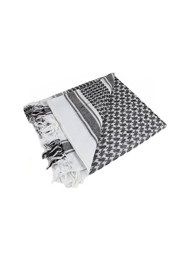 Free Soldier Cotton Scarf Military Shemagh Tactical Desert Keffiyeh Head Neck Scarf Arab Wrap with Tassel 43x43 inches  - Image 2