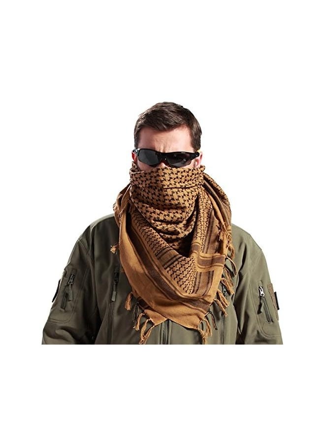 Free Soldier Cotton Scarf Military Shemagh Tactical Desert Keffiyeh Head Neck Scarf Arab Wrap with Tassel 43x43 inches  - Image 4