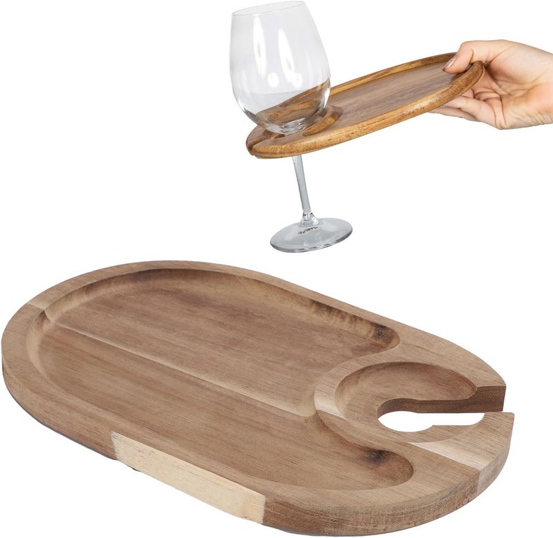 Durability enhanced LICAEVEY Wine Appetizer Plates, Cocktail Plate with Glass Holder, Mini Cheese Board with Wine Holder, for Cheese Snacks Party Entertainment Worldwide simple practical design Big & small space compatible Fast intercity distribution Set product combo compatible Local & cross border ship compatible Regional distribution available Polished safe edge Dense area priority deliver Domestic distribution ready Intra-city fast distribution Heat insulation layer Authorized haulage delivery All preference matching build High precision lightweight material All-item unified delivery Wide range expanded design Stable local goods source Trendy budget practical design Multi-use upgraded craftsmanship Light & heavy use compatible Global flexible assemble picks Flexible varied design Market popular practical build Month-round consistent deliver - Image 4
