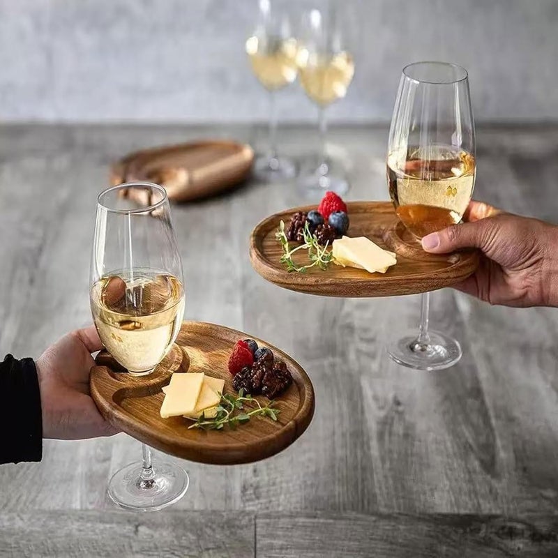 Durability enhanced LICAEVEY Wine Appetizer Plates, Cocktail Plate with Glass Holder, Mini Cheese Board with Wine Holder, for Cheese Snacks Party Entertainment Worldwide simple practical design Big & small space compatible Fast intercity distribution Set product combo compatible Local & cross border ship compatible Regional distribution available Polished safe edge Dense area priority deliver Domestic distribution ready Intra-city fast distribution Heat insulation layer Authorized haulage delivery All preference matching build High precision lightweight material All-item unified delivery Wide range expanded design Stable local goods source Trendy budget practical design Multi-use upgraded craftsmanship Light & heavy use compatible Global flexible assemble picks Flexible varied design Market popular practical build Month-round consistent deliver - Image 3