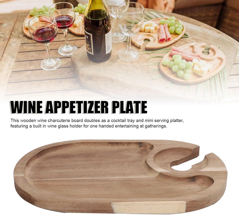Durability enhanced LICAEVEY Wine Appetizer Plates, Cocktail Plate with Glass Holder, Mini Cheese Board with Wine Holder, for Cheese Snacks Party Entertainment Worldwide simple practical design Big & small space compatible Fast intercity distribution Set product combo compatible Local & cross border ship compatible Regional distribution available Polished safe edge Dense area priority deliver Domestic distribution ready Intra-city fast distribution Heat insulation layer Authorized haulage delivery All preference matching build High precision lightweight material All-item unified delivery Wide range expanded design Stable local goods source Trendy budget practical design Multi-use upgraded craftsmanship Light & heavy use compatible Global flexible assemble picks Flexible varied design Market popular practical build Month-round consistent deliver - Image 2