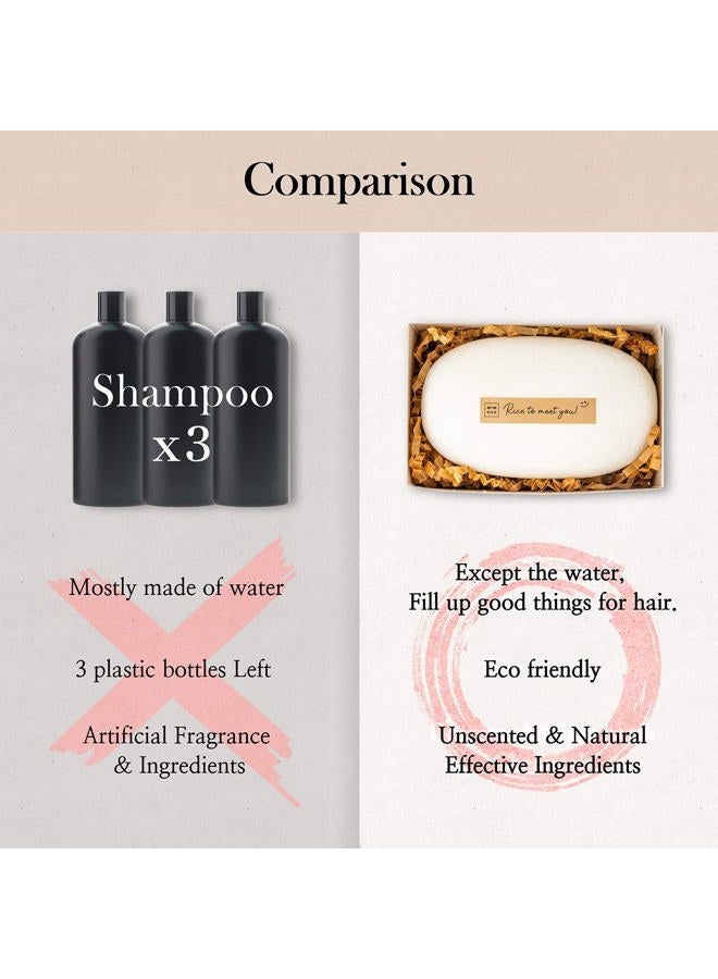 mimosu Hair Growth Shampoo Bar, Fermented Rice Water 2-in-1 Shampoo & Conditioner, 5oz, Unscented, pH Balanced, Solid Bar for Oily Hair, Korean Hair Care - Image 5