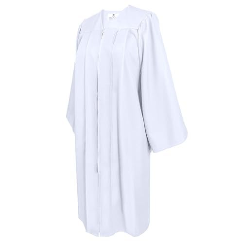 GradPlaza Matte Choir Robe for Church Baptism Officiant Confirmation Costume,Graduation Gown for School,Judge Robe,Pastor Robes White Size 51 - Image 3