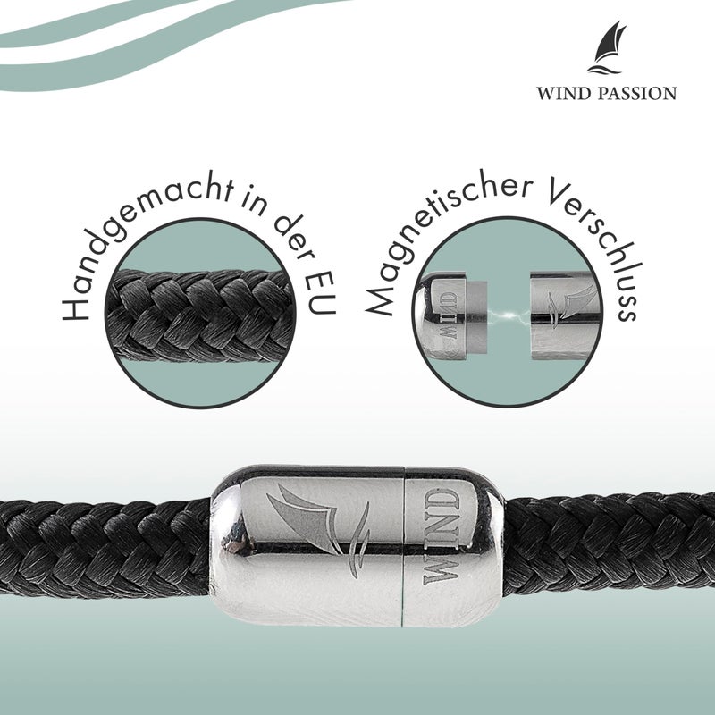 Wind Passion - Paracord Mens Bracelet - Bracelet for Women - Rope Bracelet String With Magnetic Clasp - Wrist Surfer Bracelet - Handmade Surfer Magnetic Bracelets - Sturdy & Waterproof - Image 2