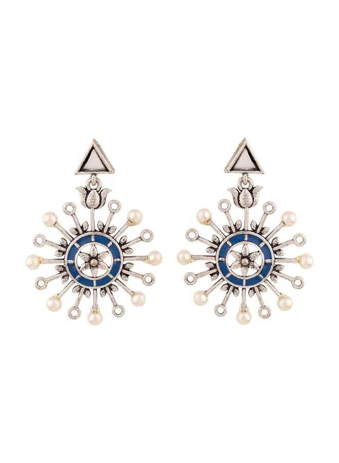 VOYLLA Indigo Affair Pin Wheel Earrings