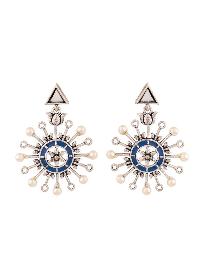 VOYLLA Indigo Affair Pin Wheel Earrings - Image 2