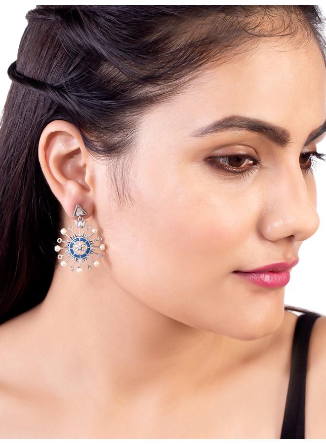VOYLLA Indigo Affair Pin Wheel Earrings - Image 5