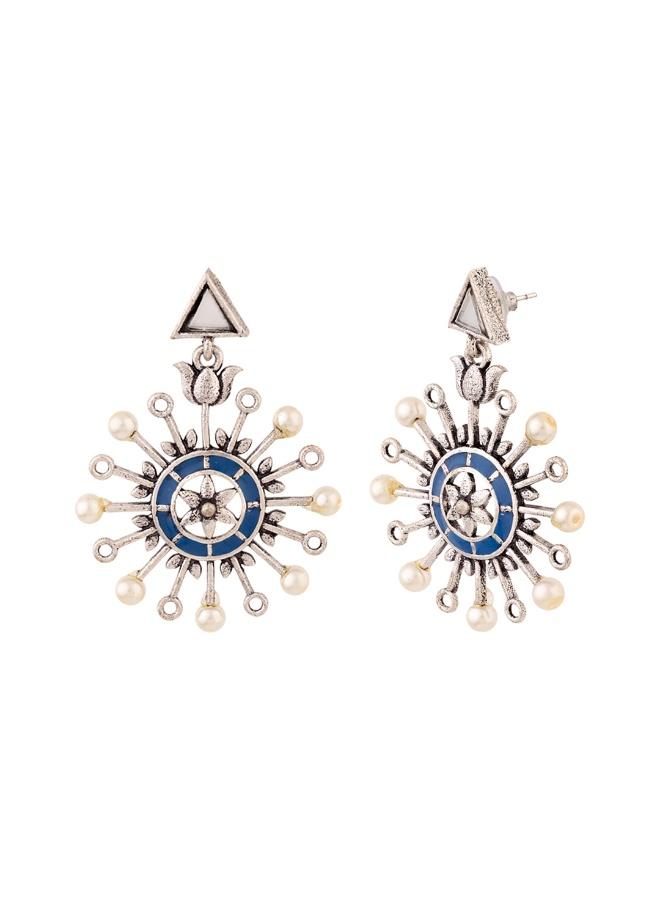 VOYLLA Indigo Affair Pin Wheel Earrings - Image 3