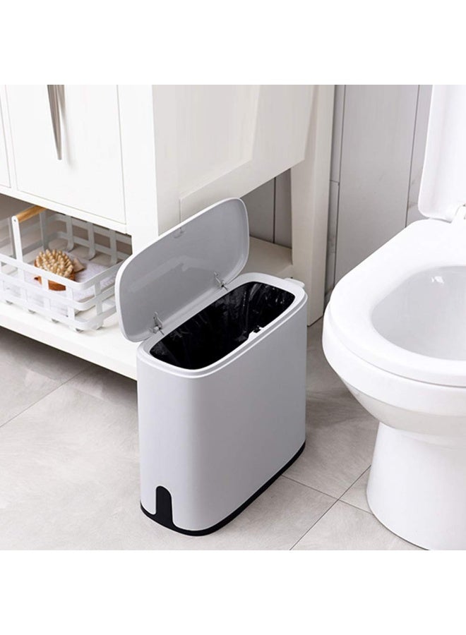 Nehguuy Ljt Garbage Can, New 11L Plastic Trash Can Bathroom Waste Bin Toilet Dustbin Trash Basket Garbage Bucket Garbage Bag Holder Storage Container (Color : Gray Cloud)  - Image 3