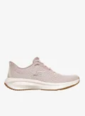 SKECHERS TAUPE MESH/IRIDESCENT SYNTHETIC/PINK TRIM