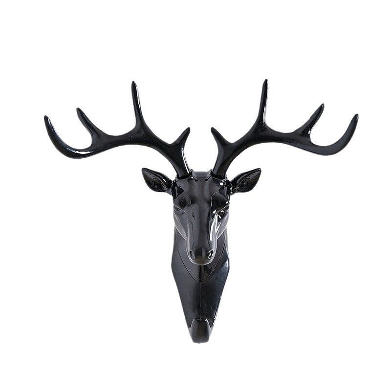 Creative Deer Head Wall Hook No-Drill Black - Image 5