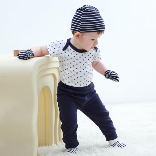 Ruliby Baby Boy Bodysuit and Pant Set Cotton Soft Newborn Clothes Outfits 9-12 month - Image 5