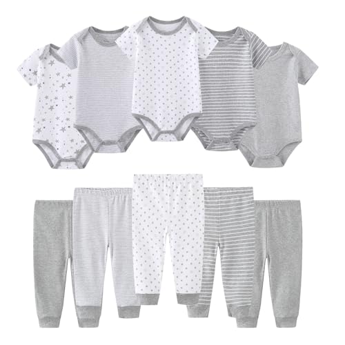 Ruliby Baby Boy Bodysuit and Pant Set Cotton Soft Newborn Clothes Outfits 9-12 month - Image 1