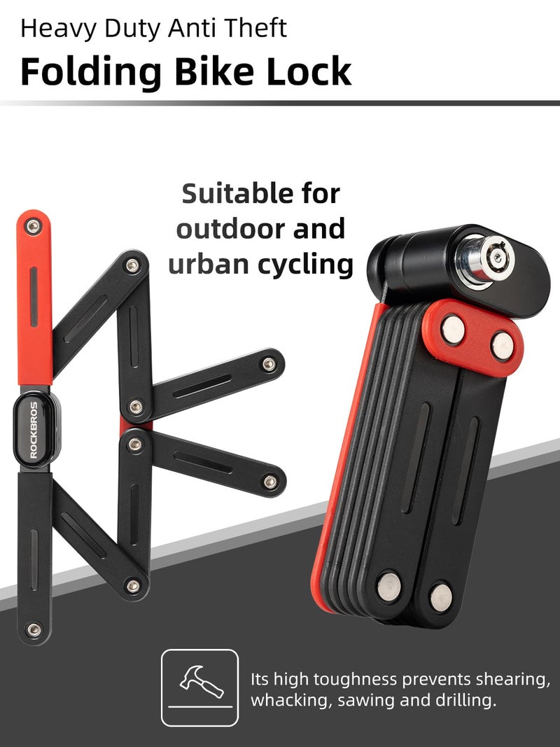 ROCKBROS Folding Bike Lock 120cm/47.24inch with 2 Keys Bike Locks E Bicycle Non Theft Heavy Duty Electric Scooter Lock for Ebike Motorcycle E Bicycle - Image 4