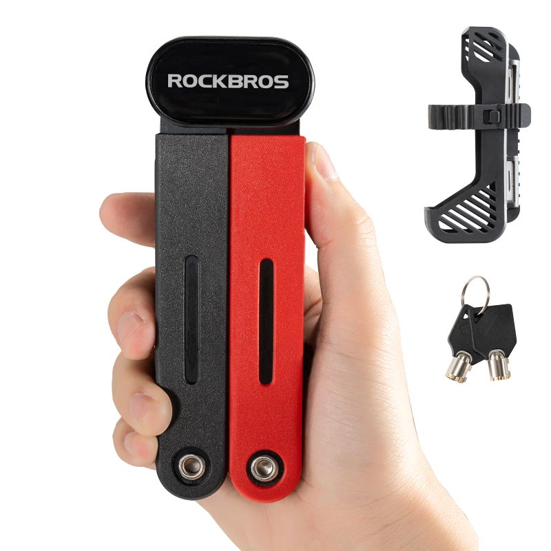 ROCKBROS Folding Bike Lock 120cm/47.24inch with 2 Keys Bike Locks E Bicycle Non Theft Heavy Duty Electric Scooter Lock for Ebike Motorcycle E Bicycle - Image 1