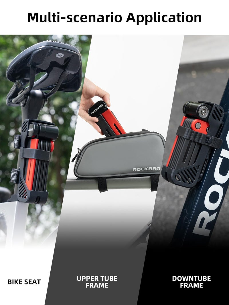 ROCKBROS Folding Bike Lock 120cm/47.24inch with 2 Keys Bike Locks E Bicycle Non Theft Heavy Duty Electric Scooter Lock for Ebike Motorcycle E Bicycle - Image 5