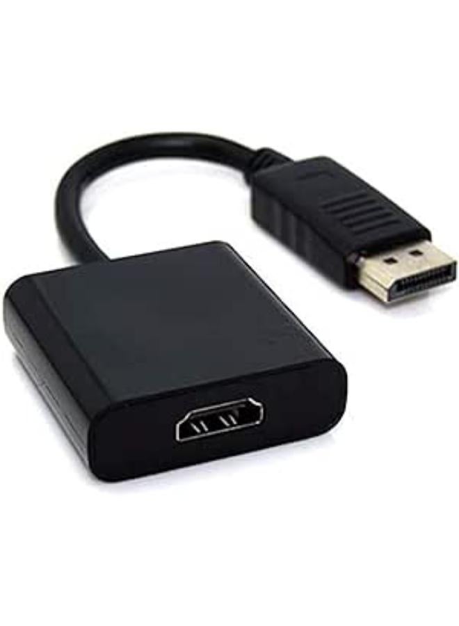 dp displayport male to hdmi female cable converter adapter for pc hp/dell - black 