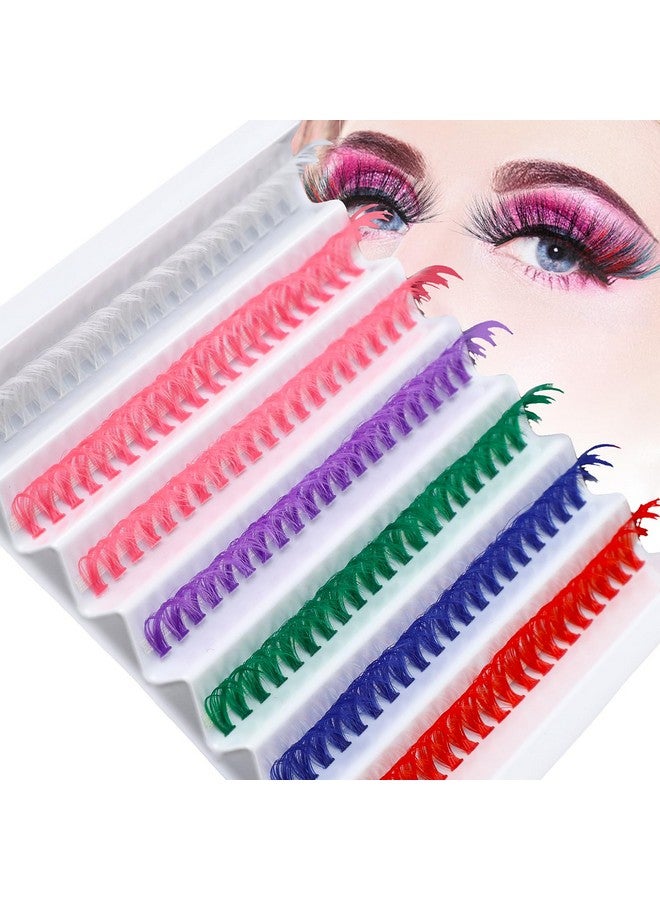 Sibba Colored Lashes Cluster 14Mm Individual False Lashes Wispy & Curl Eyelashes Diy Eyelashes Extension At Home 140Pcs Colorful Cluster Eyelashes - Image 1
