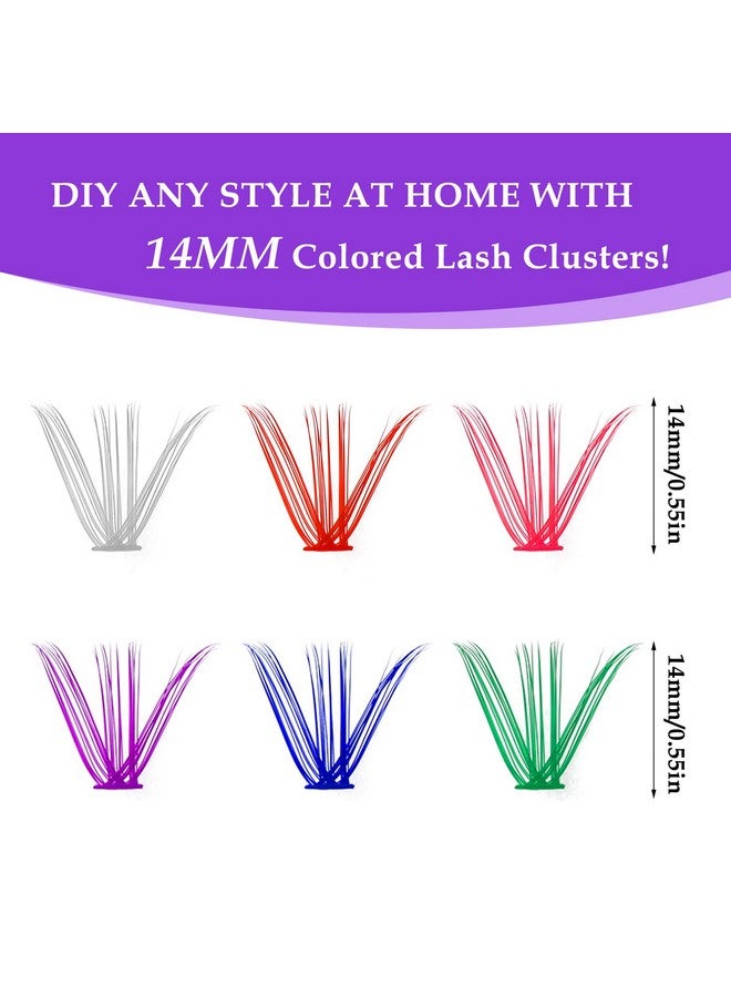 Sibba Colored Lashes Cluster 14Mm Individual False Lashes Wispy & Curl Eyelashes Diy Eyelashes Extension At Home 140Pcs Colorful Cluster Eyelashes - Image 2