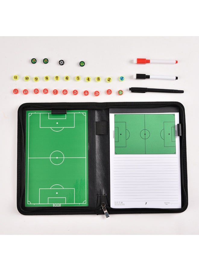 Generic Portable Football Zipper Tactical Board With Magnetic Chessmen Sand Tactical Magnetic Tactical Bag Referee Supplies Coach Bag-Specifications:High-grade Zipper With Notebook (magnetic) - Image 1