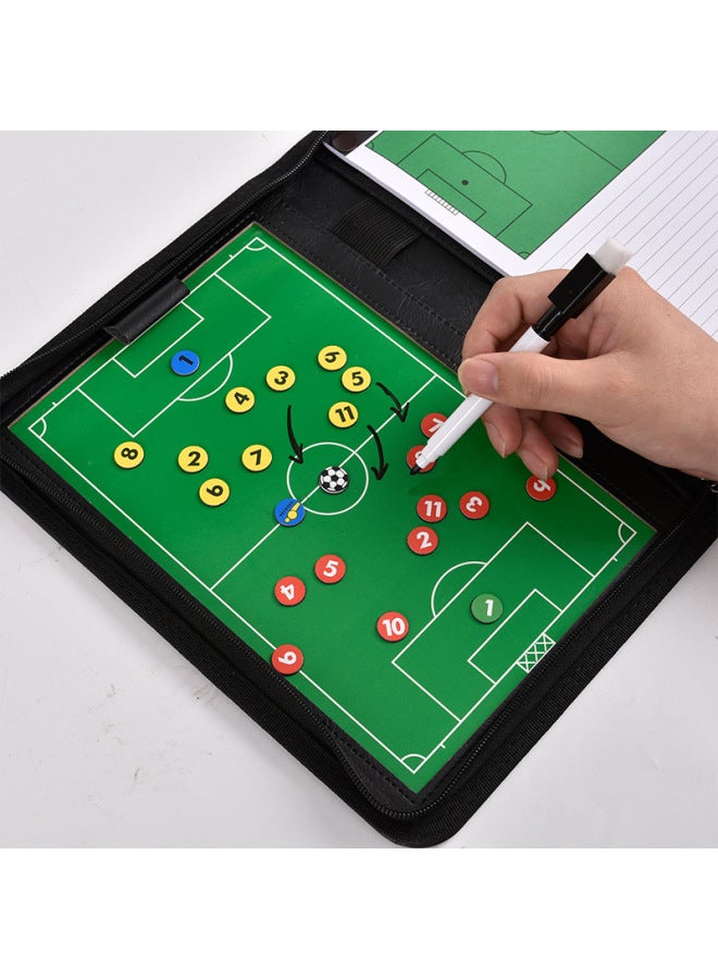 Generic Portable Football Zipper Tactical Board With Magnetic Chessmen Sand Tactical Magnetic Tactical Bag Referee Supplies Coach Bag-Specifications:High-grade Zipper With Notebook (magnetic) - Image 3