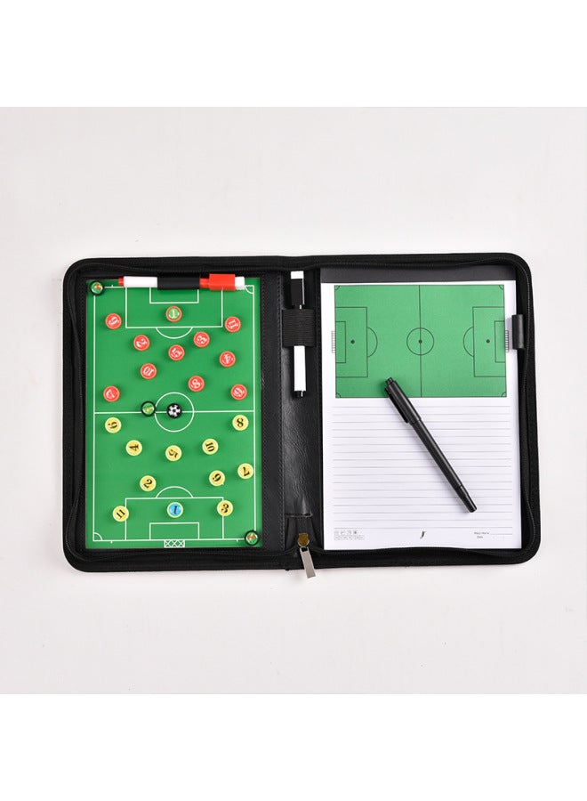 Generic Portable Football Zipper Tactical Board With Magnetic Chessmen Sand Tactical Magnetic Tactical Bag Referee Supplies Coach Bag-Specifications:High-grade Zipper With Notebook (magnetic) - Image 2