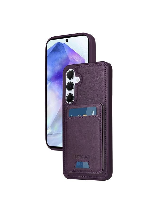 The Bros Case For Samsung Galaxy A55 5G Vertical Flip Detachable MagSafe Wallet Phone Case