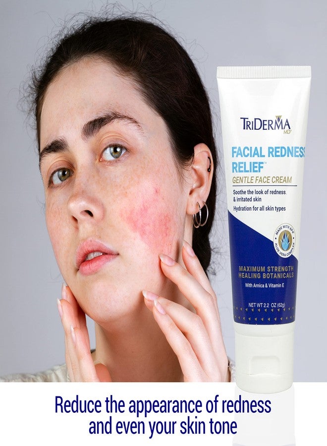 TriDerma كريم الوجه المهدئ لتخفيف احمرار الوجه من تريدرما، مرطب يومي مهدئ ومخفف للاحمرار، يصلح لون البشرة غير المتساوي، للبشرة المتهيجة أو الحساسة | نهار/ليل | (2.2 أونصة. أنبوب) - Image 4