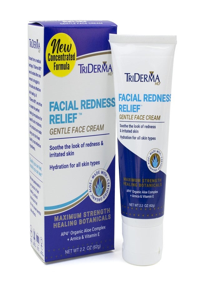 TriDerma كريم الوجه المهدئ لتخفيف احمرار الوجه من تريدرما، مرطب يومي مهدئ ومخفف للاحمرار، يصلح لون البشرة غير المتساوي، للبشرة المتهيجة أو الحساسة | نهار/ليل | (2.2 أونصة. أنبوب) - Image 1