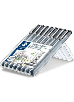 STAEDTLER 308 Sb8 Pigment Liner Black Set of 8 