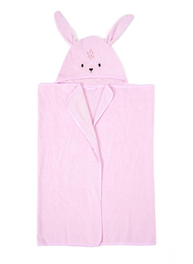 TIDY SLEEP Hooded Baby Bath Towel for New Born, Super Soft, Highly Absorbent, Toddler Bath Towel 68X130 cm Pink Bunny - Image 4