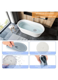 Generic 2 Pcs Silicone Shower Drain Stopper，Bathtub Drain Strainers, Anti Odor Mat Drain Cover, Hair Trap Hair Catcher, Anti Cockroach Deodorizing Tub Stopper Floor for Kitchen Bathroom and Laundry  - Image 4