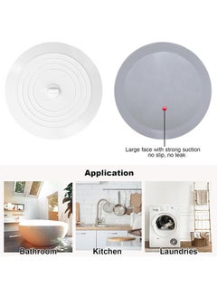 Generic 2 Pcs Silicone Shower Drain Stopper，Bathtub Drain Strainers, Anti Odor Mat Drain Cover, Hair Trap Hair Catcher, Anti Cockroach Deodorizing Tub Stopper Floor for Kitchen Bathroom and Laundry  - Image 2