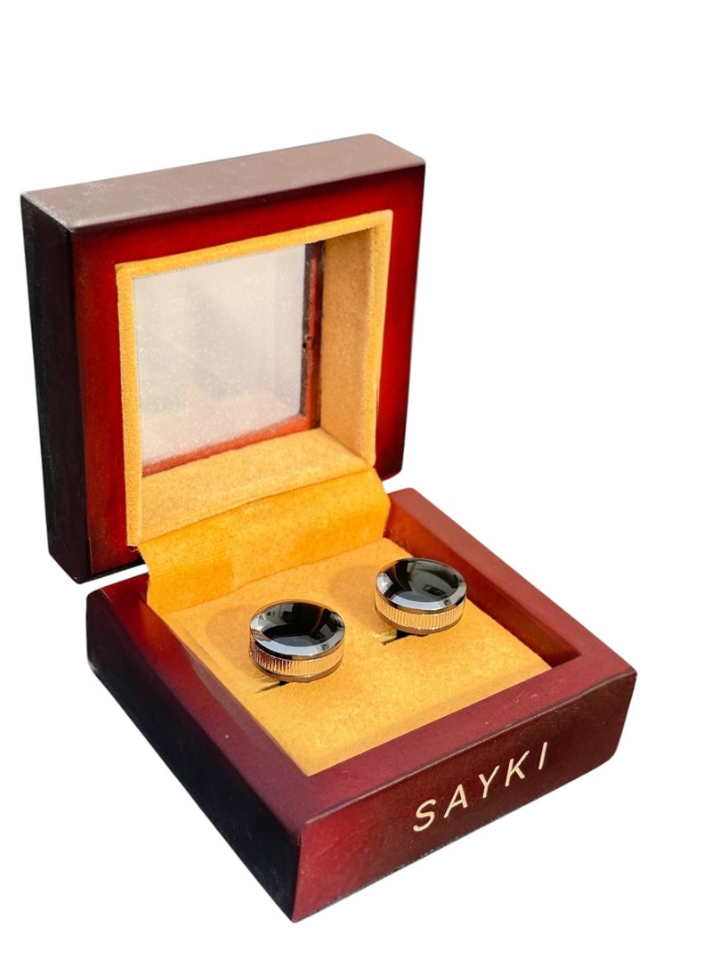 sayki Sayki Cufflinks for Mens Suitable for Business and Wedding Gift. Made in Turkey.  - Image 2