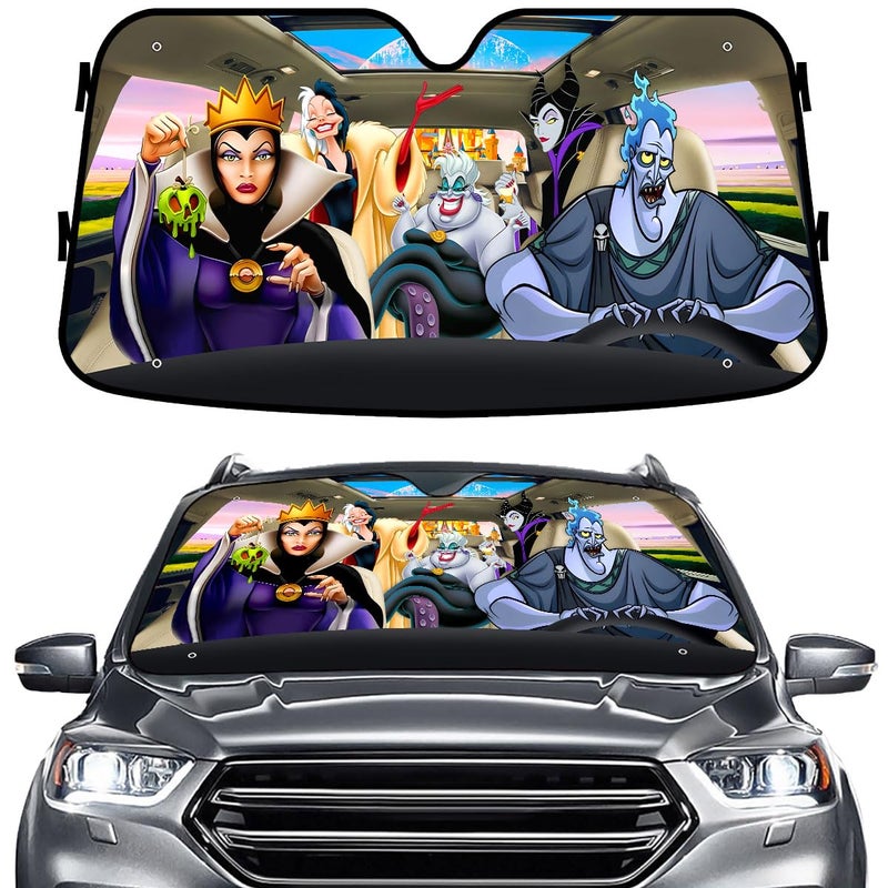 GENANY Villain Character Windshield Sun Shade for Car SUV Truck (55x30 Inches), Sun Shade Windshield, Shades for Front Windows, Horror Sunshade for Car Windshield, Protector Blocks UV - Image 1