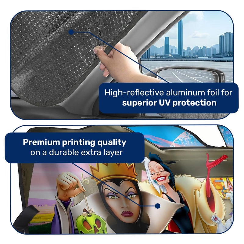GENANY Villain Character Windshield Sun Shade for Car SUV Truck (55x30 Inches), Sun Shade Windshield, Shades for Front Windows, Horror Sunshade for Car Windshield, Protector Blocks UV - Image 4