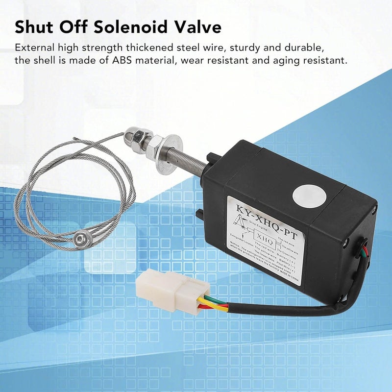 Stop Solenoid Valve, KY XHQ PT ABS Engine Shutdown Valve with 150N Pulling Force for Water Oil Air Gas Fuel (Power On NO 24V) - Image 4