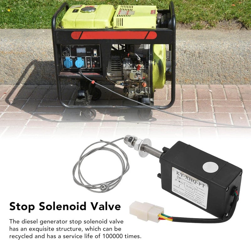 Stop Solenoid Valve, KY XHQ PT ABS Engine Shutdown Valve with 150N Pulling Force for Water Oil Air Gas Fuel (Power On NO 24V) - Image 5