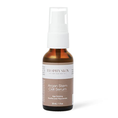Trophy Skin Argan Stem Cell Serum Topical AgeDefying Skin Hydrator with Hyaluronic Acid and Argan Oil to Soothe Nourish and Rejuvenate Face for Moisturized and Glowing Skin 30 mL