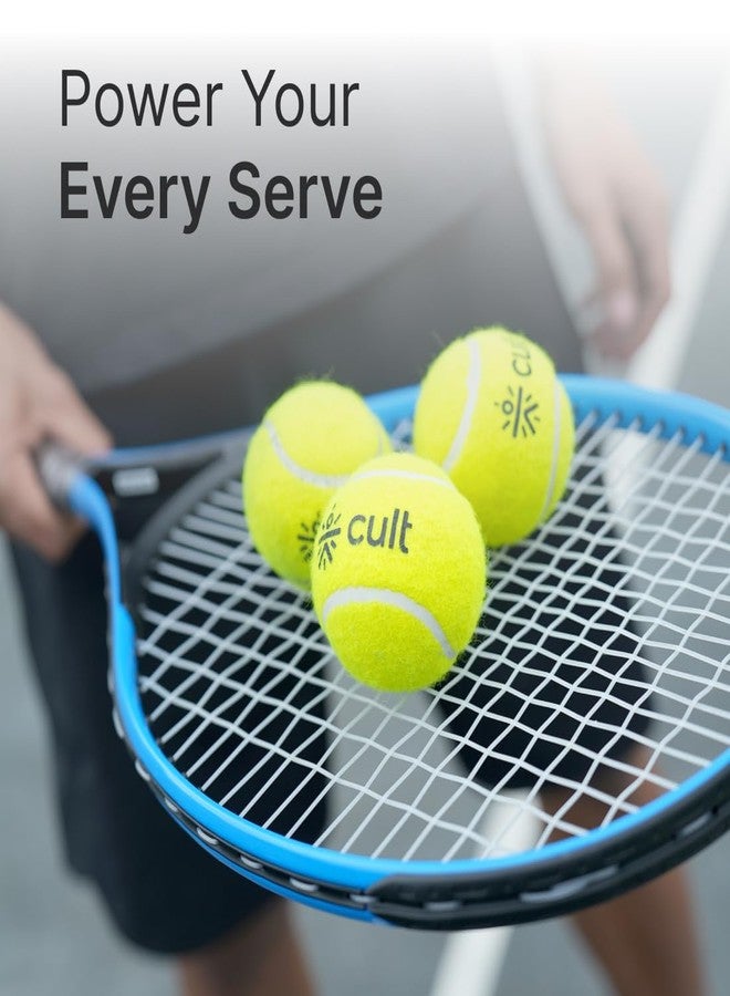 CULT Tennis Balls Pack of 3 - Green Practice & Training Balls for Men, Women & Kids Durable Rubber Core, Soft Felt Cover, High Bounce, All Court Play Beginners & Intermediate Players - Image 3