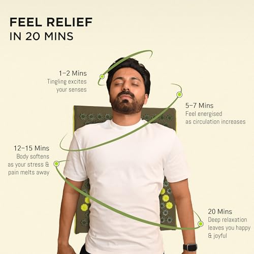 Core Asana Acupressure mat mini for back pain relief, Sciatica pain & foot pain | foot massager machine for pain relief | Manual Device (Asparagus Green) - Image 5