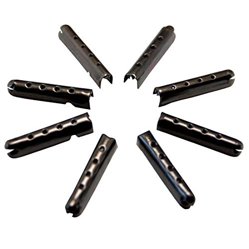Goodlace 12/24/36/48 PCS Metal Aglets DIY Shoelaces Repair Shoe Lace Tips Replacement End (12PCS, Ebony) - Image 1