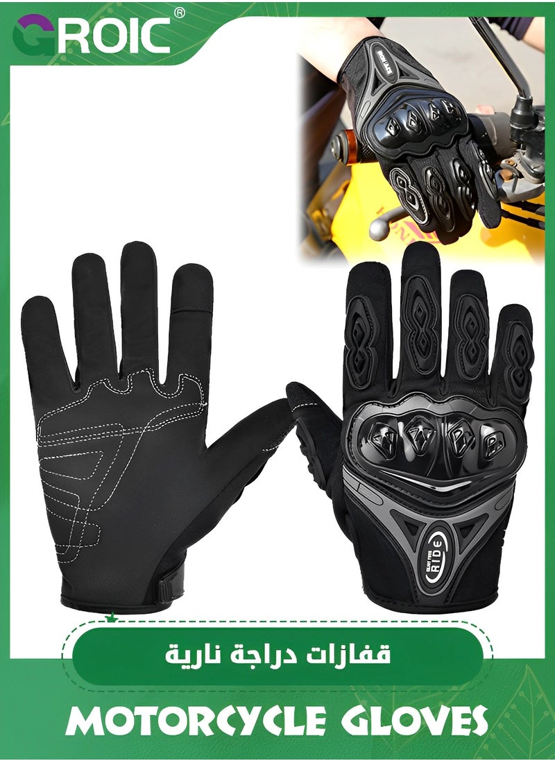 GROIC Motorcycle Gloves for Men,Full Finger Touchscreen Mountain Dirt Bike Gloves for Powersports BMX ATV MTB,Motorcycle Motorbike Powersports Racing Gloves  - Image 1