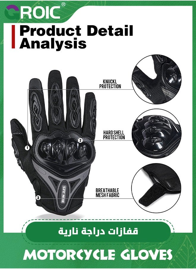 GROIC Motorcycle Gloves for Men,Full Finger Touchscreen Mountain Dirt Bike Gloves for Powersports BMX ATV MTB,Motorcycle Motorbike Powersports Racing Gloves  - Image 2