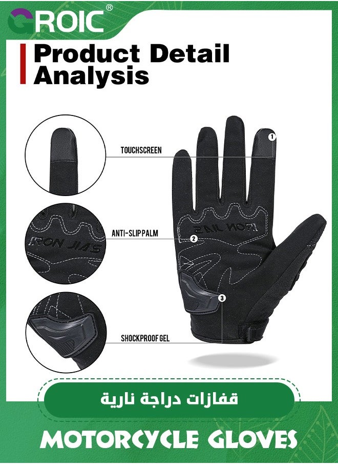 GROIC Motorcycle Gloves for Men,Full Finger Touchscreen Mountain Dirt Bike Gloves for Powersports BMX ATV MTB,Motorcycle Motorbike Powersports Racing Gloves  - Image 3