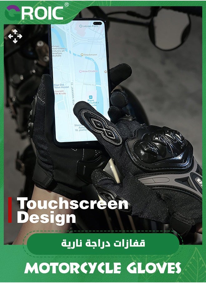GROIC Motorcycle Gloves for Men,Full Finger Touchscreen Mountain Dirt Bike Gloves for Powersports BMX ATV MTB,Motorcycle Motorbike Powersports Racing Gloves  - Image 5