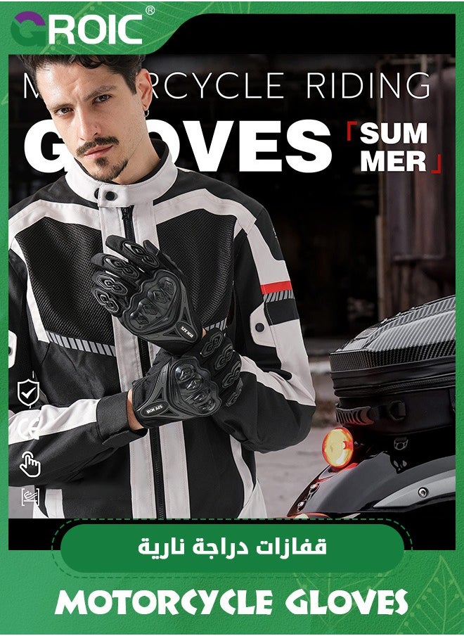 Motorcycle Gloves for Men,Full Finger Touchscreen Mountain Dirt Bike Gloves for Powersports BMX ATV MTB,Motorcycle Motorbike Powersports Racing Gloves