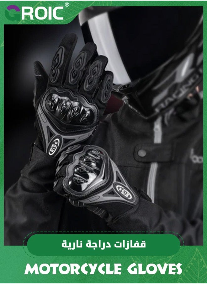 Motorcycle Gloves for Men,Full Finger Touchscreen Mountain Dirt Bike Gloves for Powersports BMX ATV MTB,Motorcycle Motorbike Powersports Racing Gloves