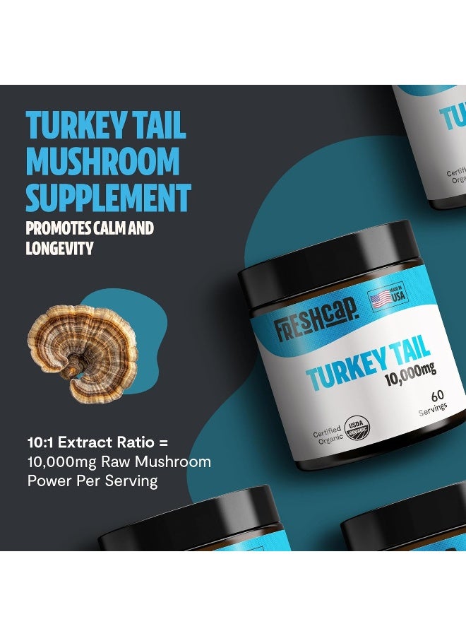 FreshCap Mushrooms SHIELD - Turkey Tail Extract Powder - USDA Organic - 60 g - Supplement - Immune Protection - Image 2